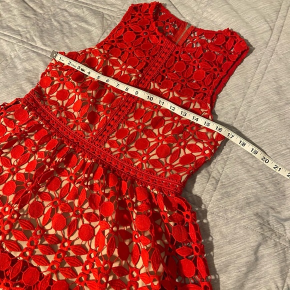 LULU’S Red Crocheted Sleeveless midi dress - Picture 8 of 12